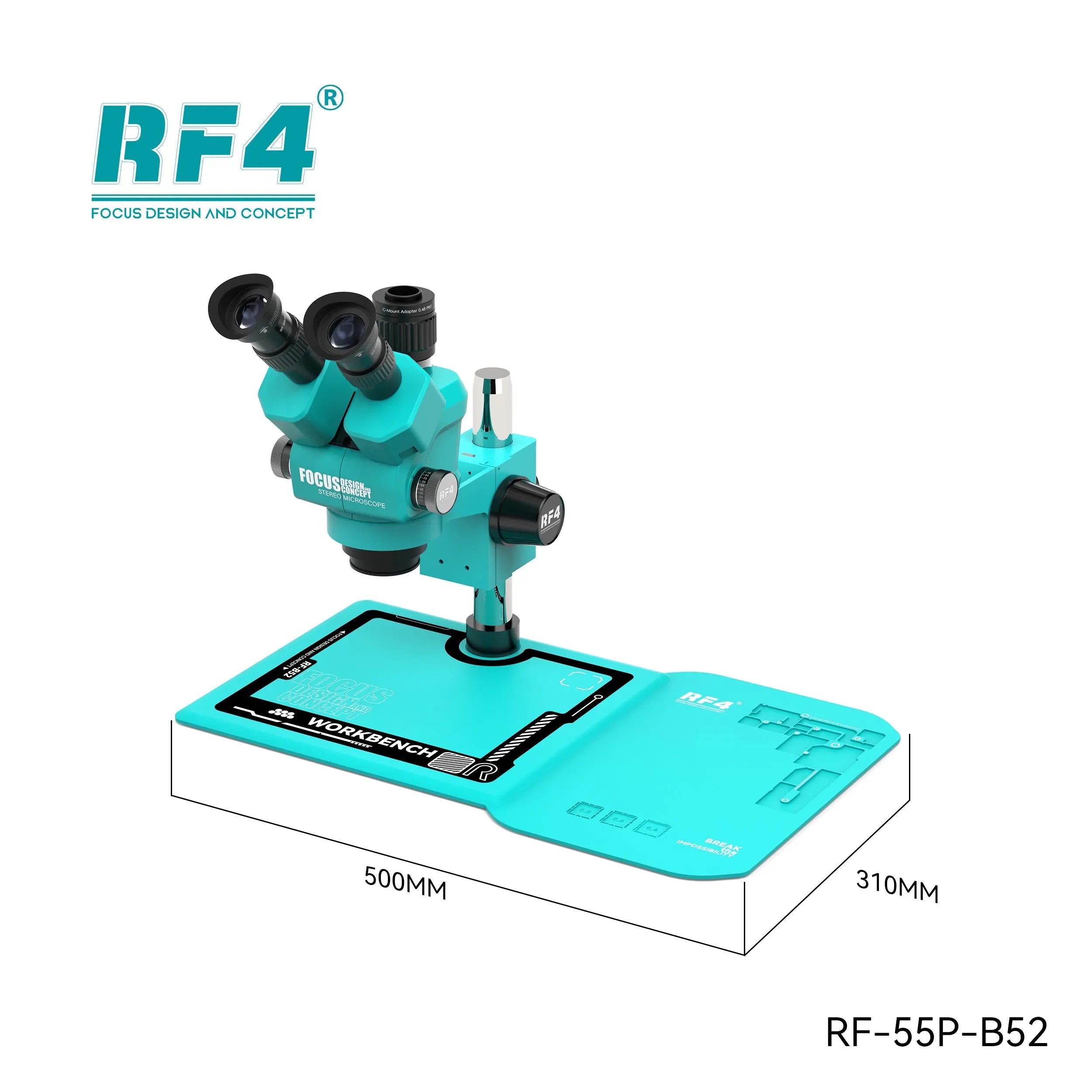 Microscopio Trinocular Rf4 RF6555Pro Rf-55P-B52 (6.5X–55X) |+5,000 reseñas 4.9/5 | recibe express 2 días