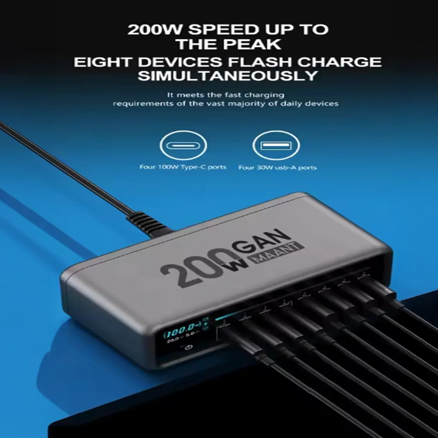 Multicargador Estacion Alimentacion 200W Ma Ant Mt-P200 |+5,000 reseñas 4.9/5 | recibe express 2 días