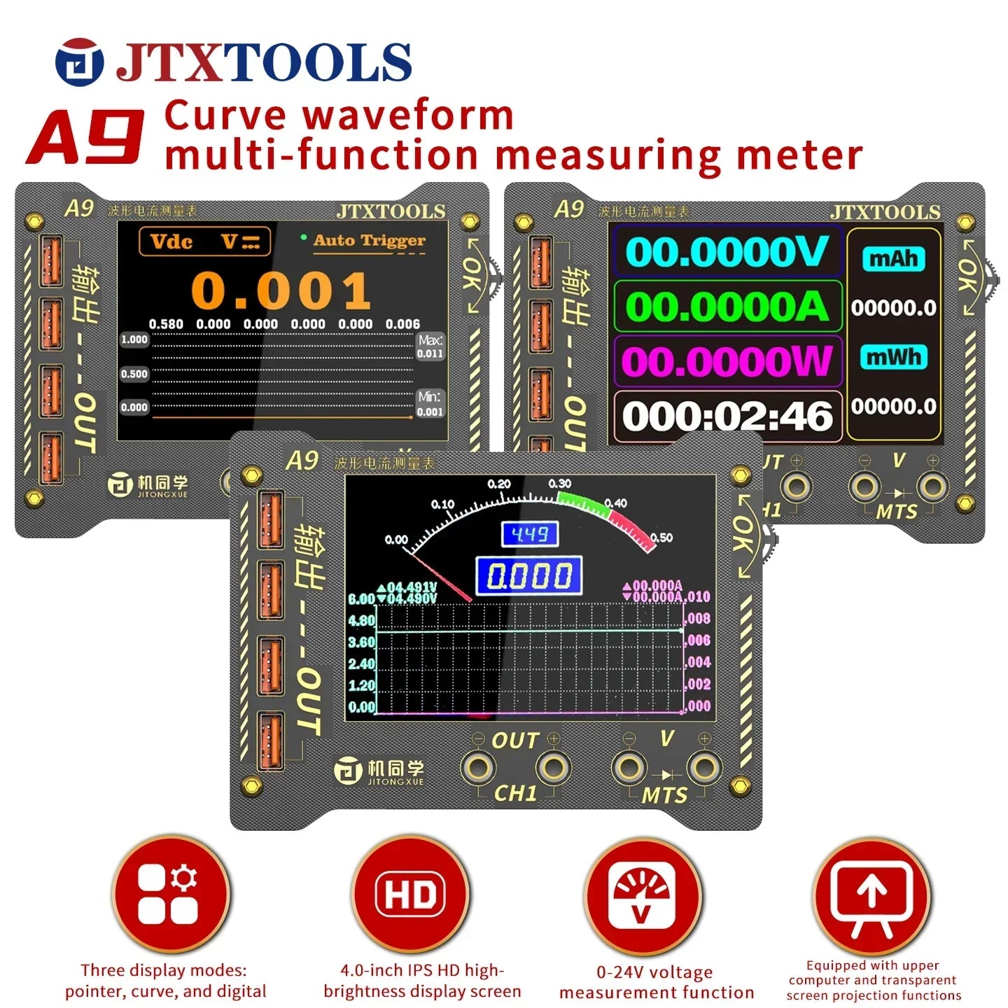 Multimetro Digital Amperimetro tester consumos JTX A9 |+5,000 reseñas 4.9/5 | recibe express 2 días