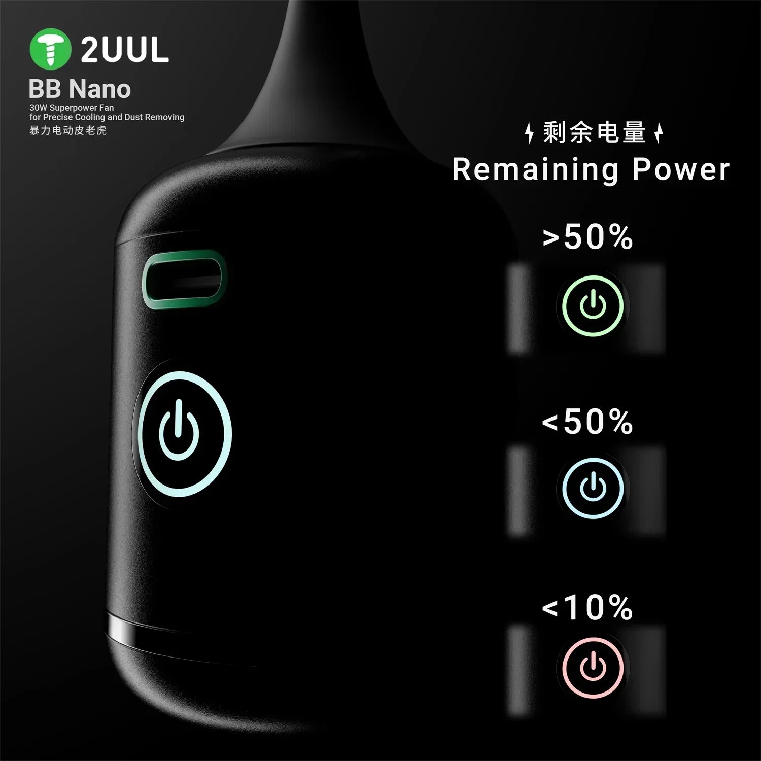 Pistola Ventilador Soplador Nano 30W 2Uul Da90 |+5,000 reseñas 4.9/5 | recibe express 2 días
