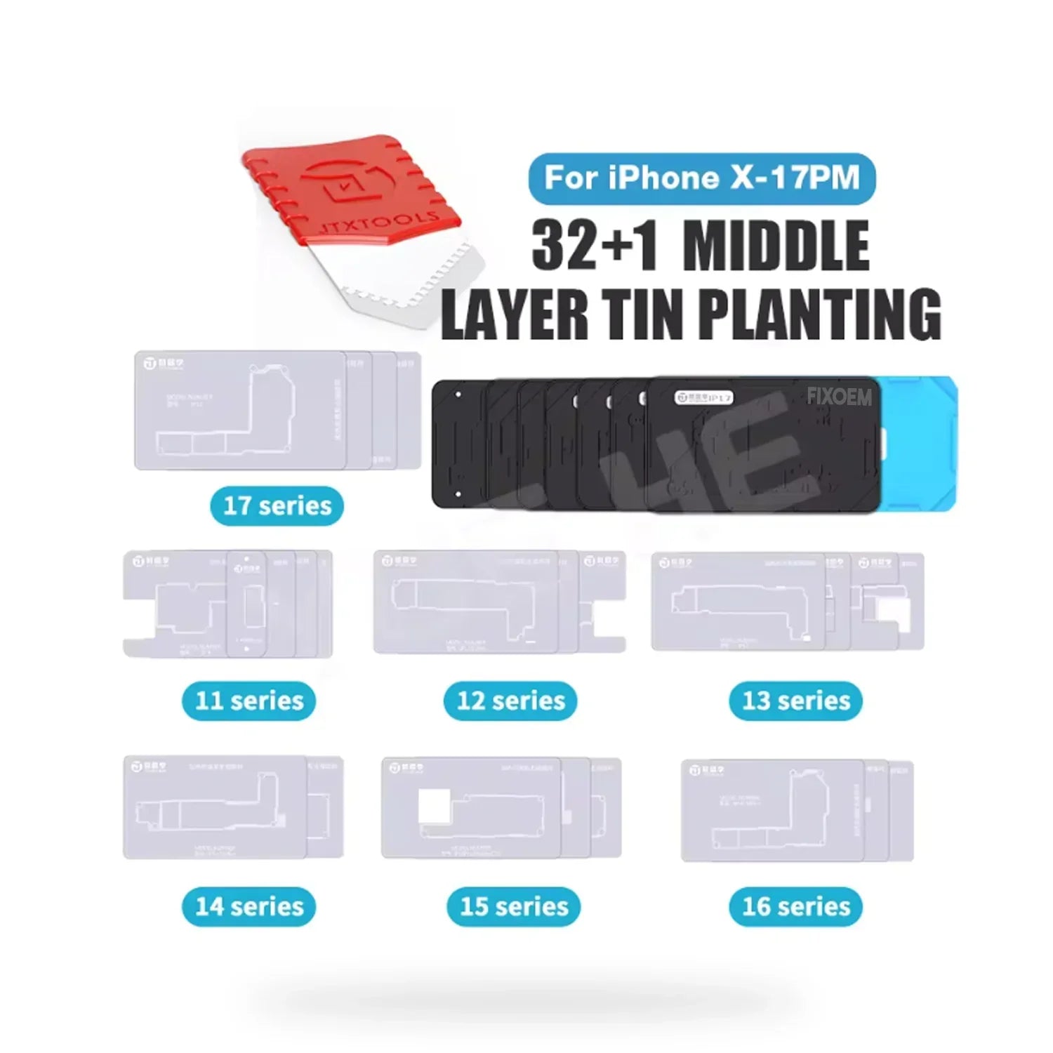 Plataforma Magnetica Stencil Reballing Iphone X - 17 Jtx M29 |+5,000 reseñas 4.9/5 | recibe express 2 días