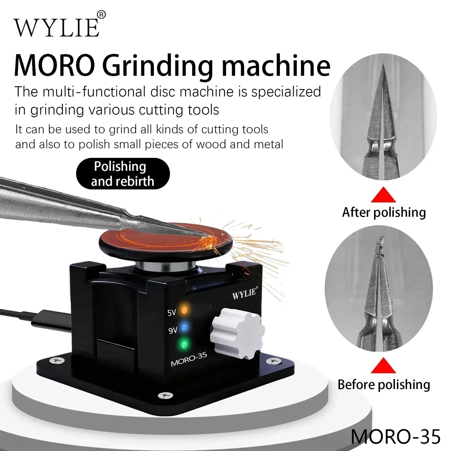 Pulidora Navajas Mini WYLIE Moro-35 |+5,000 reseñas 4.9/5 | recibe express 2 días