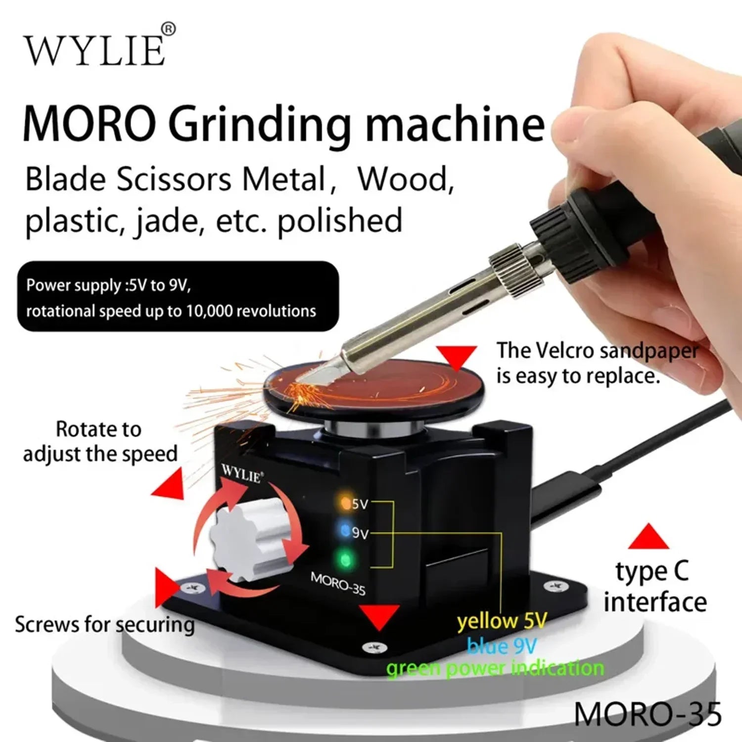 Pulidora Navajas Mini WYLIE Moro-35 |+5,000 reseñas 4.9/5 | recibe express 2 días