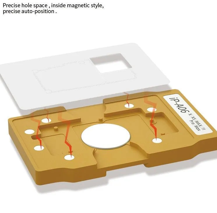 Stencil Fixture Pcb Marco Medio Iphone X Xs Max 11 Pro Max B&R Ip-A06 6En1. |+2,000 reseñas 4.8/5 ⭐