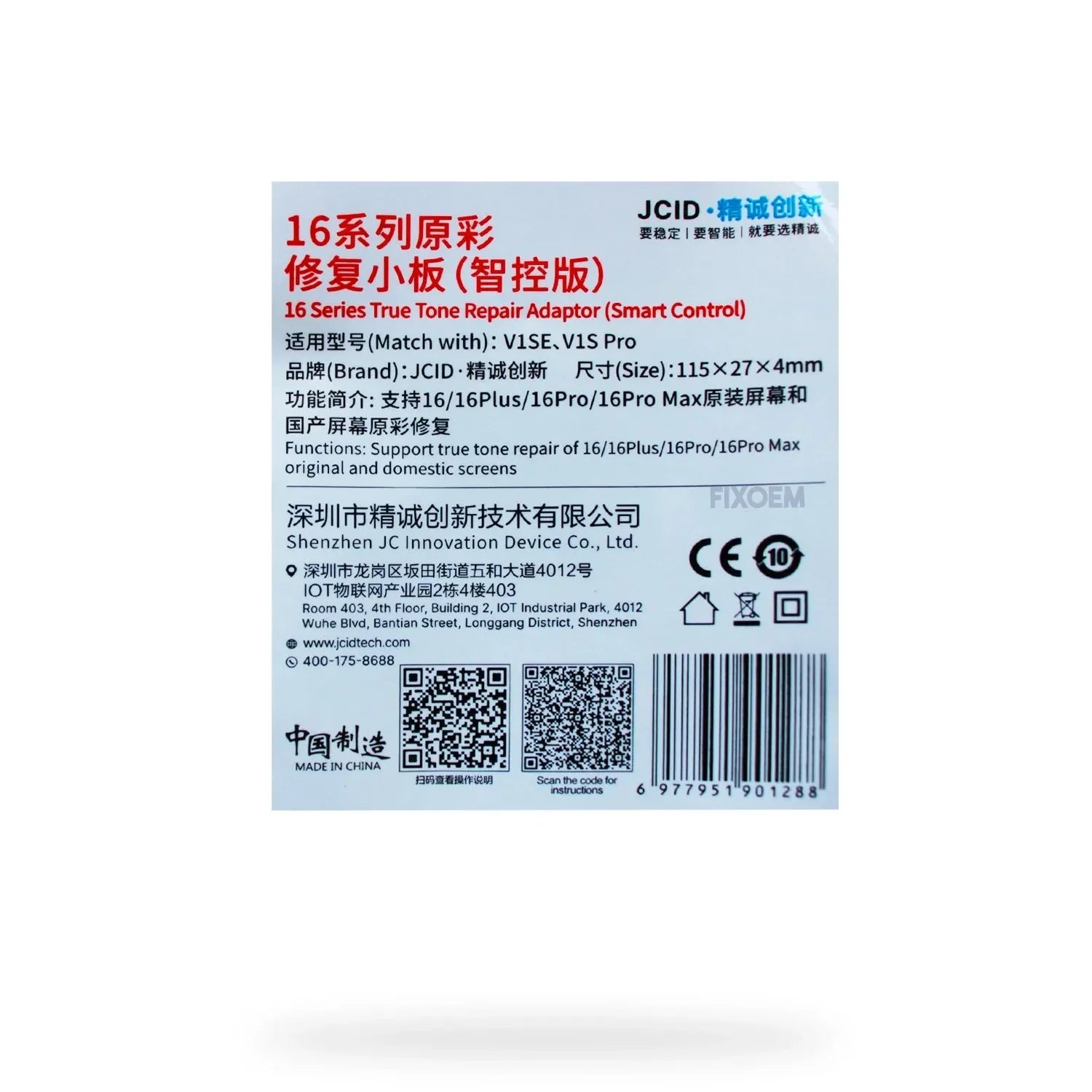 Tablilla Adaptador True Tone JCID V1 Se Iphone Serie 16 |+5,000 reseñas 4.9/5 | recibe express 2 días