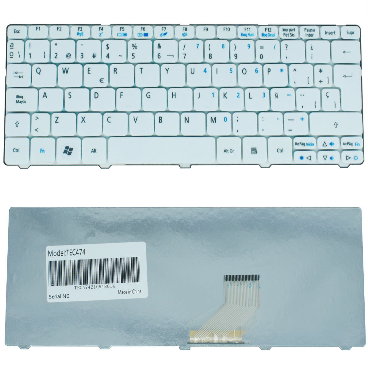 Teclado color Blanco (SP) para ACER ONE | Recibe 1-3 días h – FixOEM ...